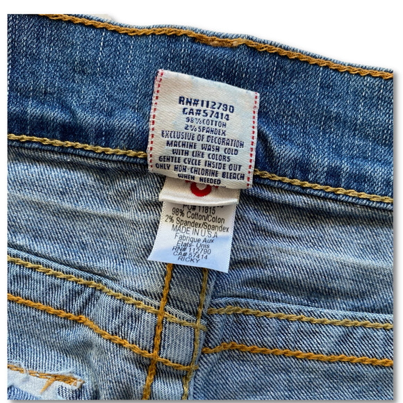 True Religion Ricky Men's Denim Jeans 33 Medium Wash Front Fade EUC - Picture 3 of 12